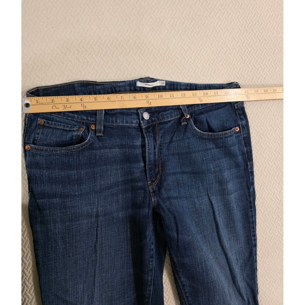 Levi's Boyfriend Jeans Size 32 Classic Medium Dark Wash Stretch Straight Leg - Picture 11 of 11